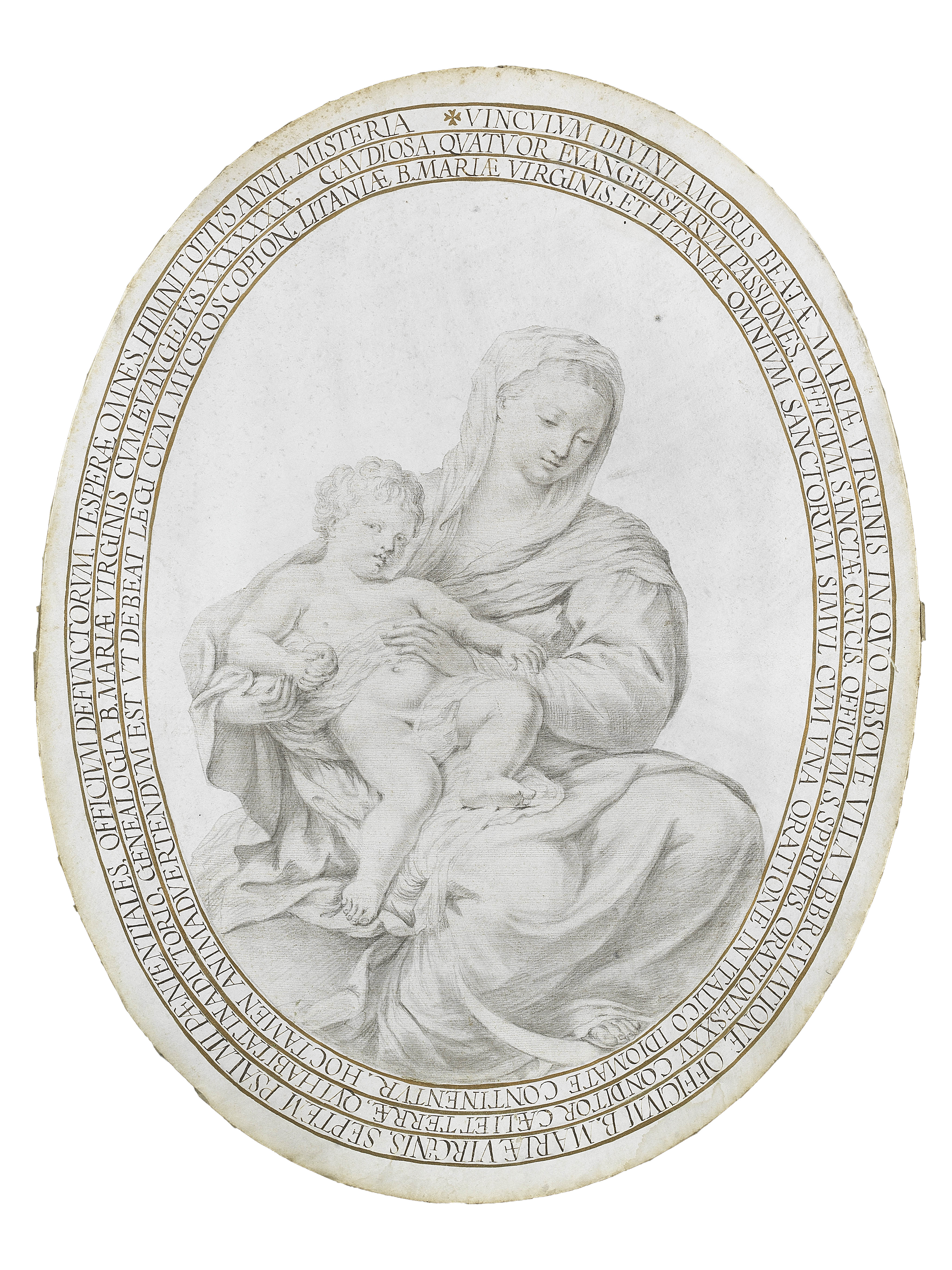 Micrographie de Muligino representant la Vierge et l'Enfant
